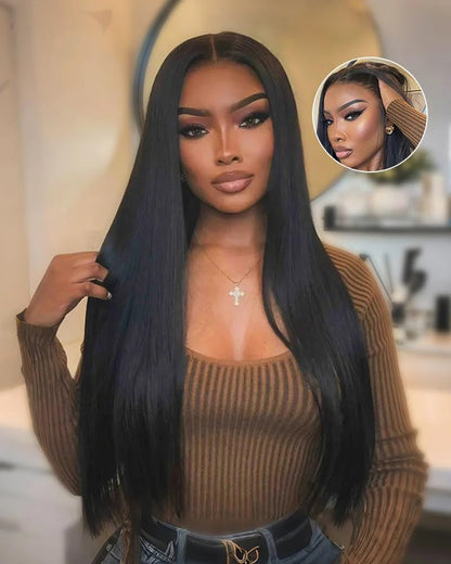 Lemoda 30" straight 13x6 lace front wig, 15A Brazilian virgin hair, HD lace, glueless.