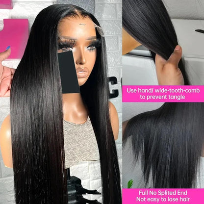 Lemoda 30" straight 13x6 lace front wig, 15A Brazilian virgin hair, HD lace, glueless.
