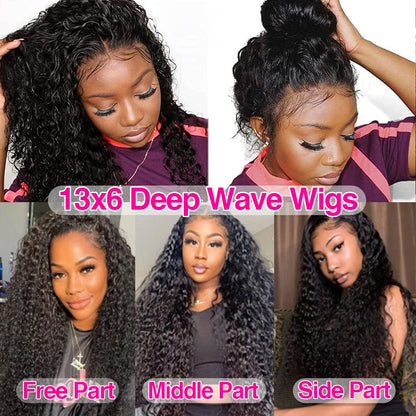 CHEETAHBEAUTY 30" deep wave 13x6 HD lace wig, 250% density, pre-plucked, baby hair, Brazilian 10A.
