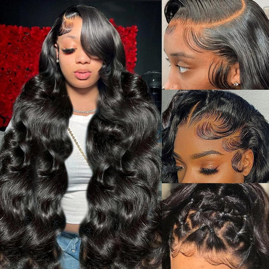Yamikk 30" body wave 13x6 lace front wig, 180% density, HD lace, bleached knots.