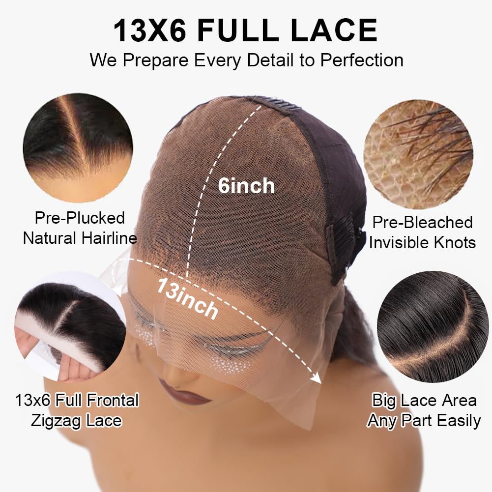 Tsiyu 30" 13x6 lace front wig, deep wave, 180% density, HD transparent lace, glueless, baby hair.