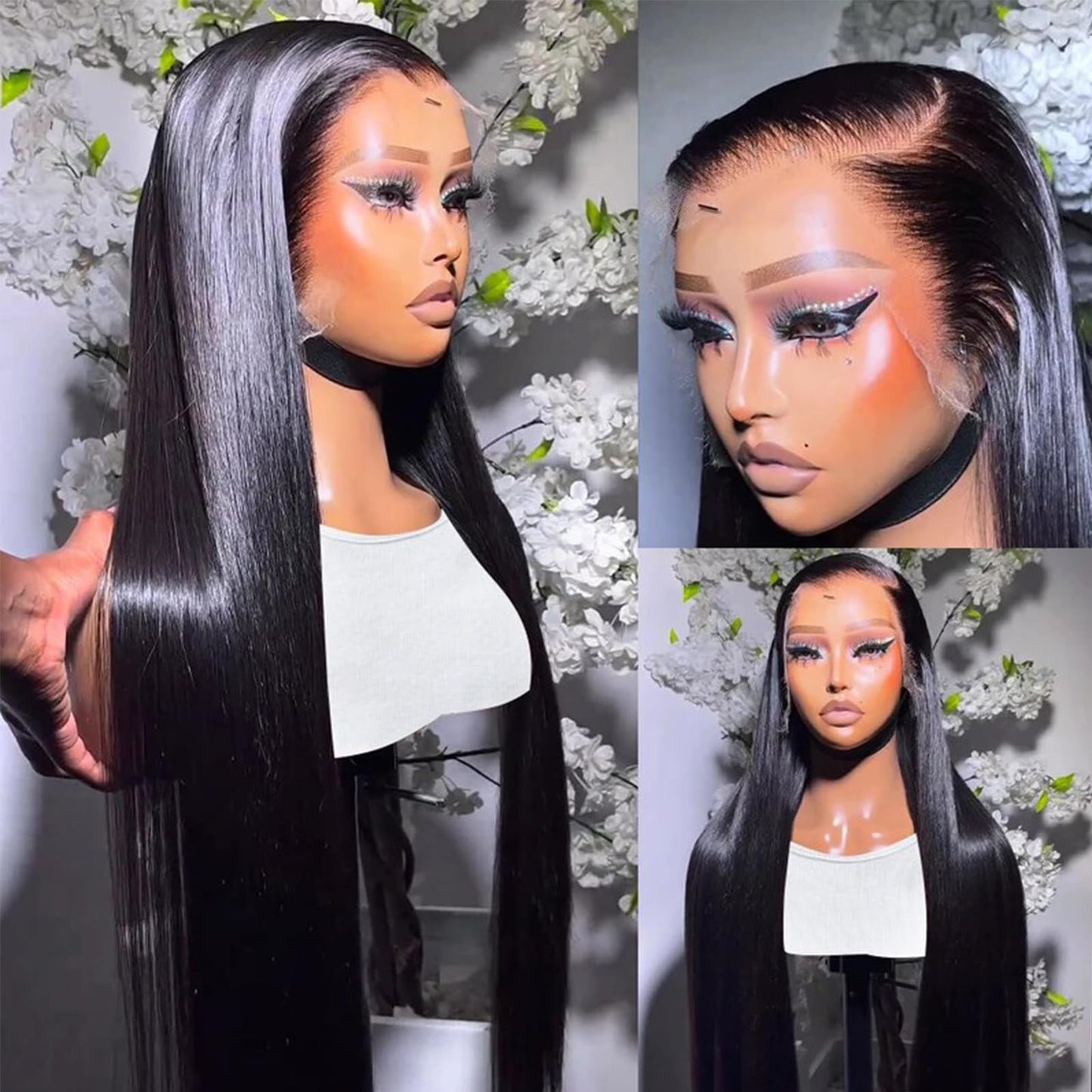 Lemoda 30" straight 13x6 lace front wig, 15A Brazilian virgin hair, HD lace, glueless.