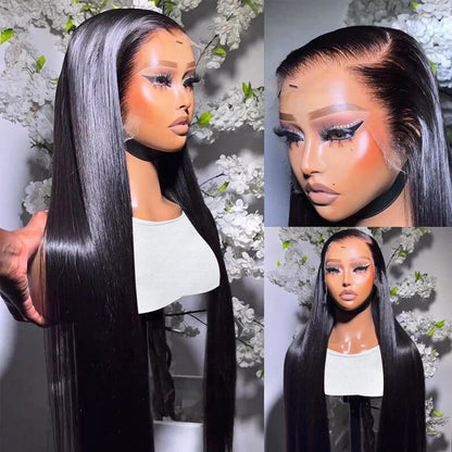 Lemoda 30" straight 13x6 lace front wig, 15A Brazilian virgin hair, HD lace, glueless.