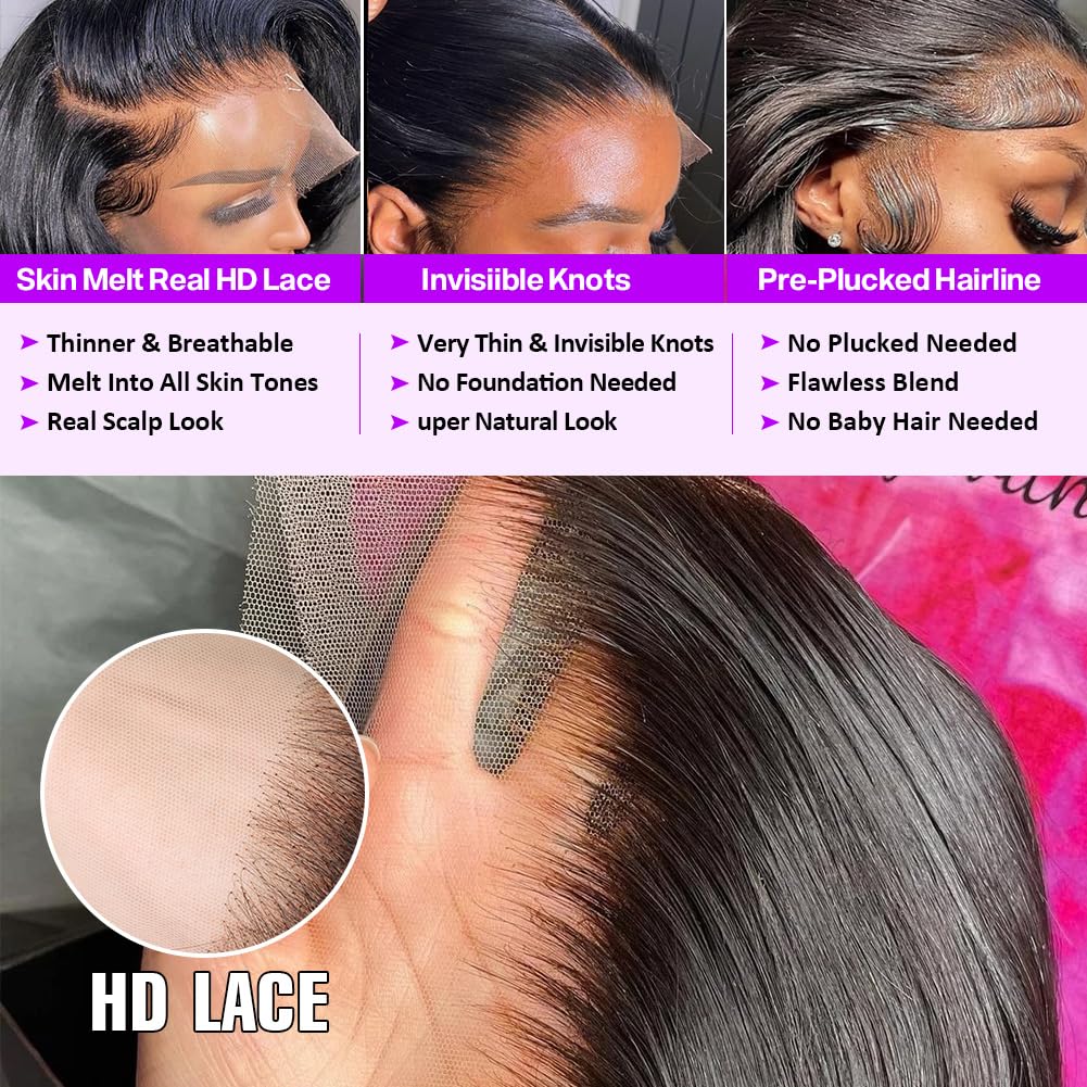 Yamikk 30" body wave 13x6 lace front wig, 180% density, HD lace, bleached knots.