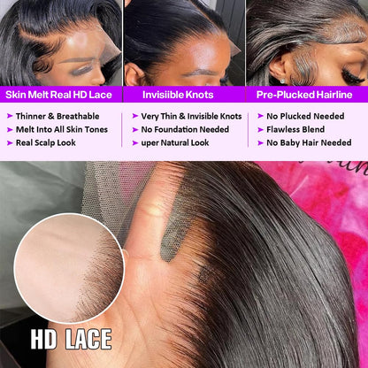 Yamikk 30" body wave 13x6 lace front wig, 180% density, HD lace, bleached knots.