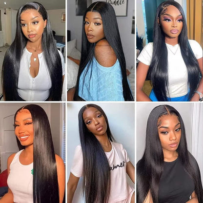 Lemoda 26" 13x6 straight Brazilian virgin hair wig, 200% density, HD transparent lace.