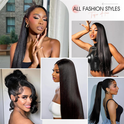 Tunfine 40" straight 13x6 HD lace wig, 200% density, drawstring glueless, pre-plucked.