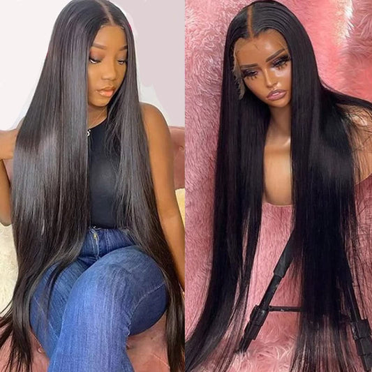 Lemoda 26" 13x6 straight HD lace wig, 200% density, ultra-thin lace, pre-plucked human hair.