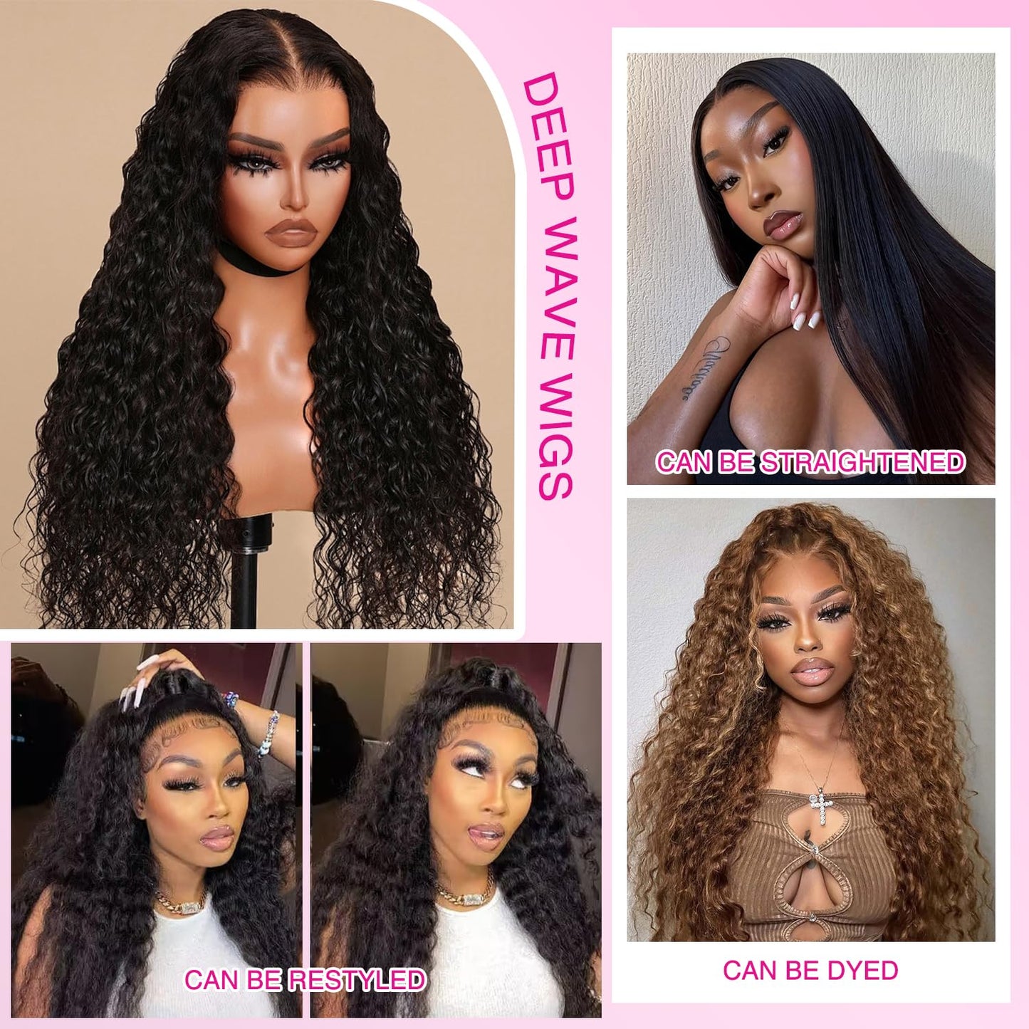 CHEETAHBEAUTY 30" deep wave 13x6 HD lace wig, 250% density, pre-plucked, baby hair, Brazilian 10A.