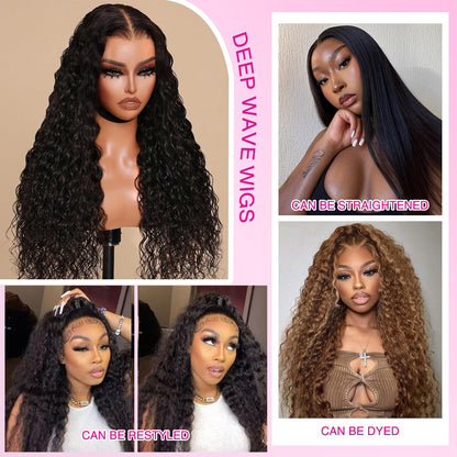 CHEETAHBEAUTY 30" deep wave 13x6 HD lace wig, 250% density, pre-plucked, baby hair, Brazilian 10A.
