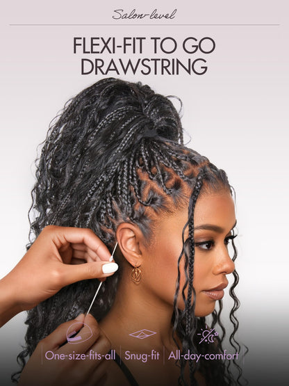 LUVME HAIR 26" boho braided lace wig, 200% density, salon-level blend, drawstring cap, pre-cut lace.