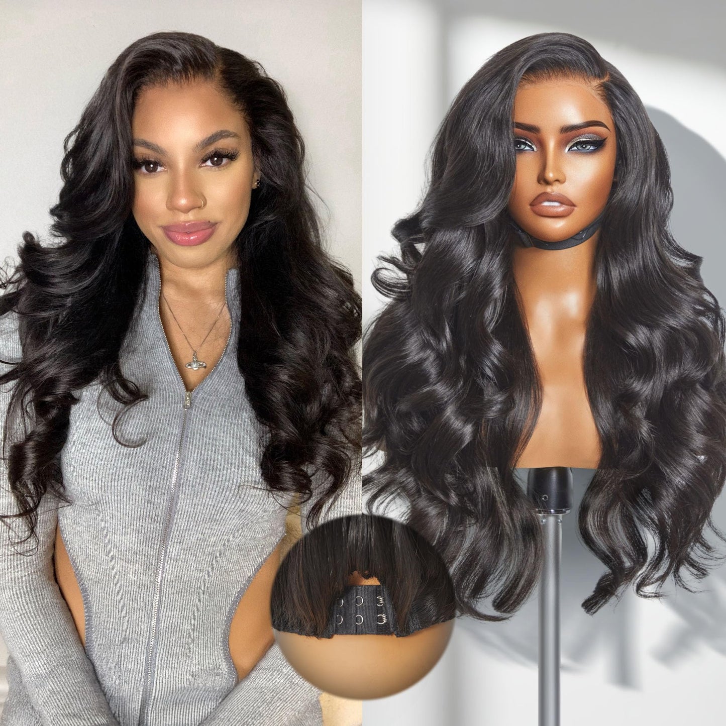 LUVME HAIR 24" glueless 7x6 HD lace wig, 200% density, loose body wave, pre-cut lace.