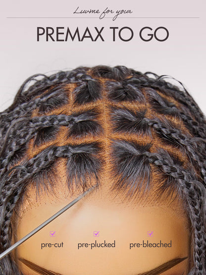 LUVME HAIR 26" boho braided lace wig, 200% density, salon-level blend, drawstring cap, pre-cut lace.