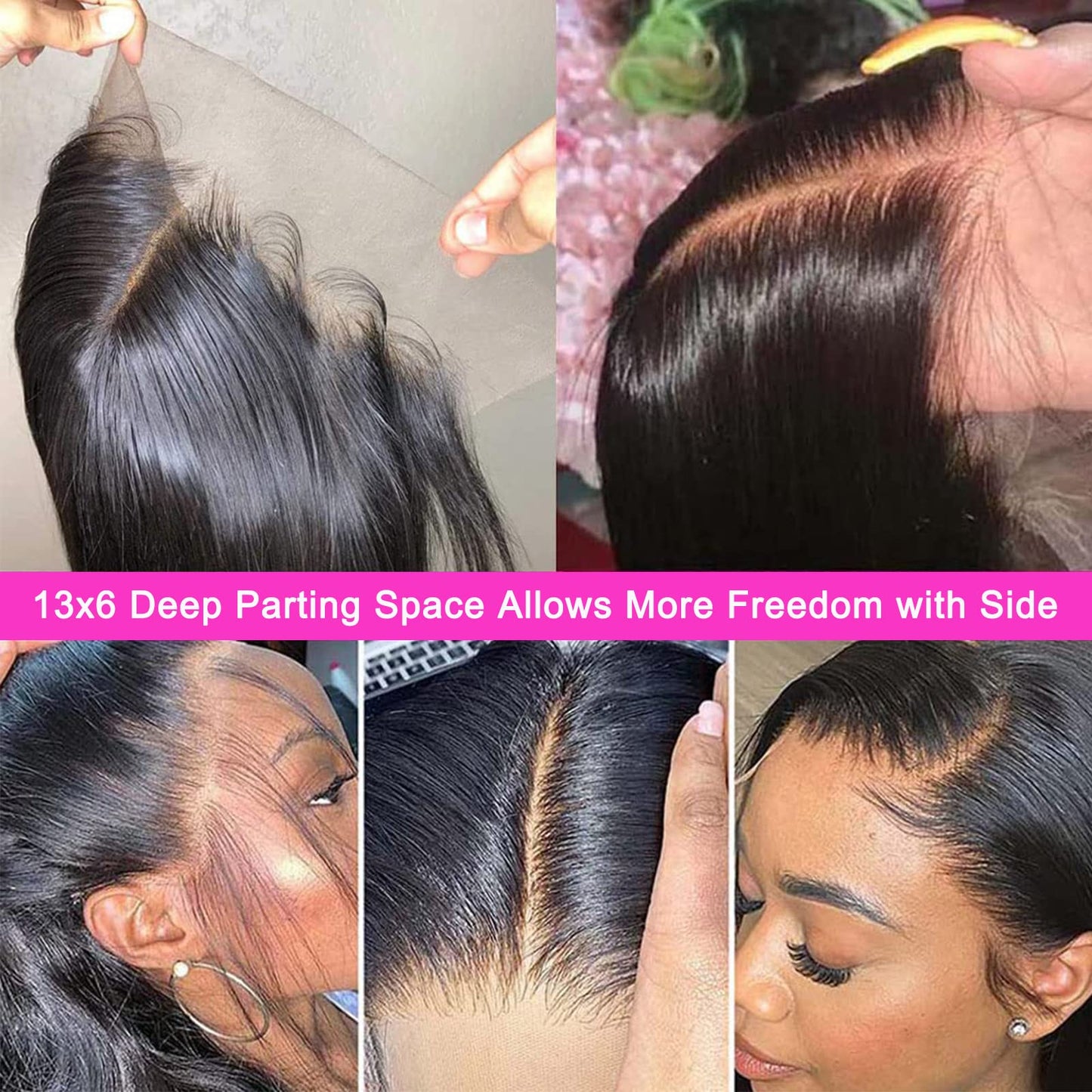 Lemoda 30" straight 13x6 lace front wig, 15A Brazilian virgin hair, HD lace, glueless.