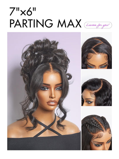 LUVME HAIR 24" glueless 7x6 HD lace wig, 200% density, loose body wave, pre-cut lace.