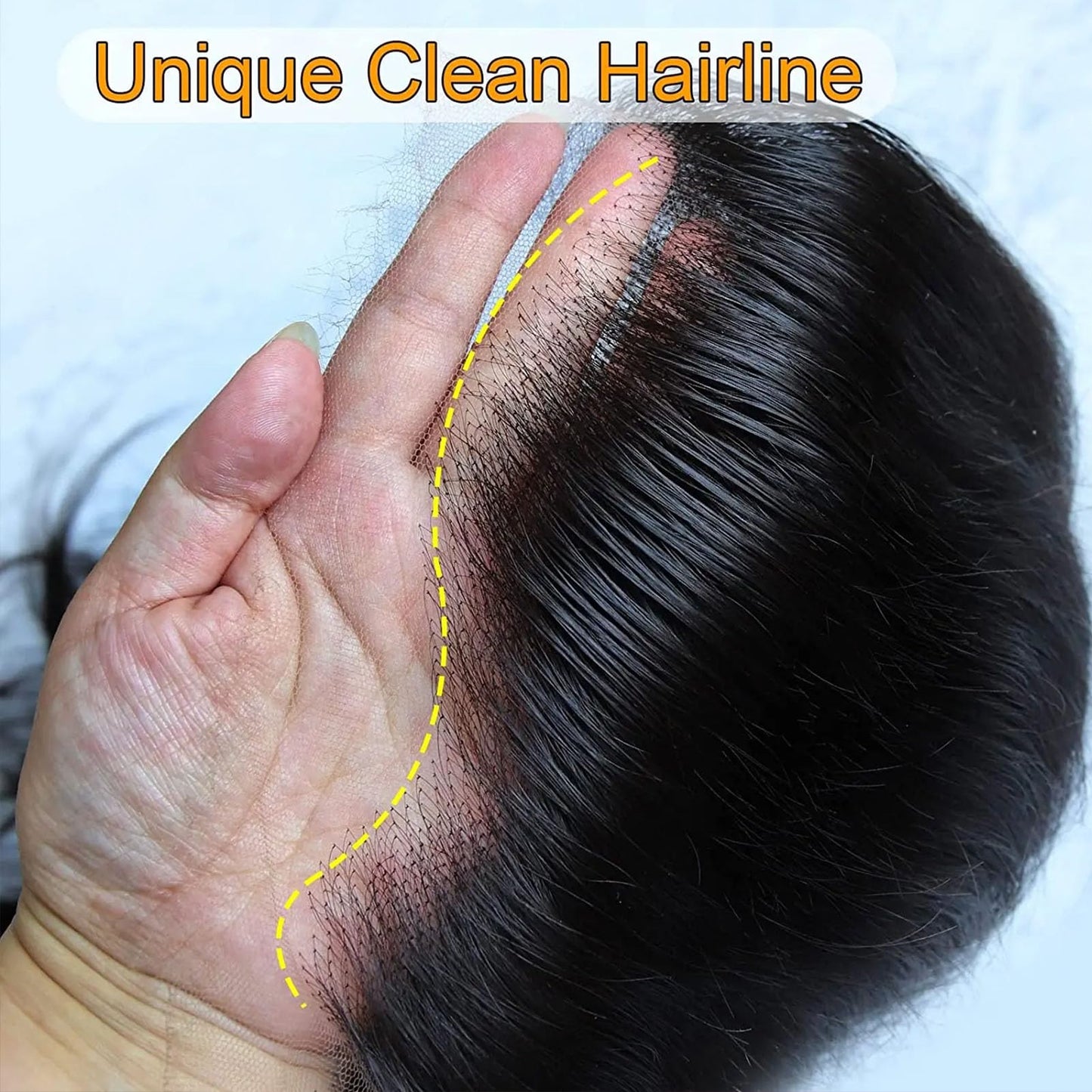 Yuccy 40" 13x4 straight lace front wig, 200% density, HD lace, glueless human hair wig.